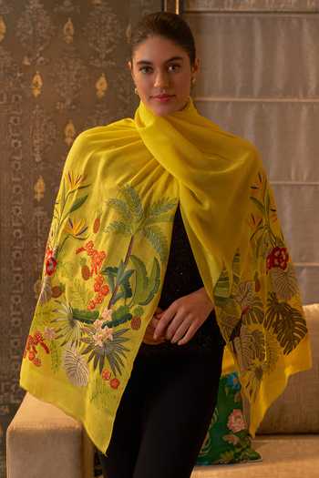Mauli Cashmere A Toucans Day Embroidered Stole 