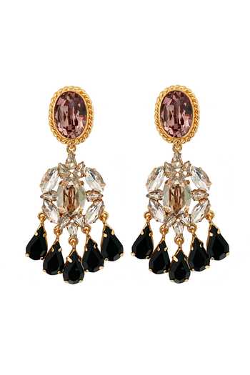 Radhika Agrawal Jewels Velour Bloom Embellished Earrings 