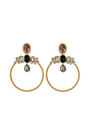 Radhika Agrawal Jewels Elara Belle Embellished Hoops 