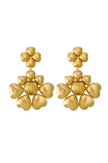 Radhika Agrawal Jewels Golden Bloom Embellished Earrings 