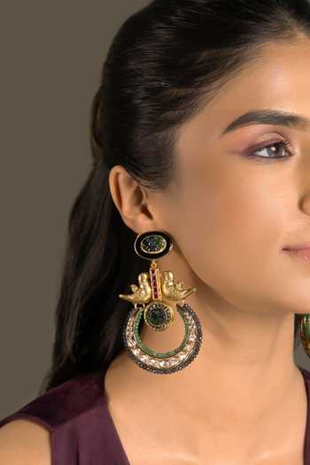 Joules by Radhika Saumya Embellished Chandbali Earrings