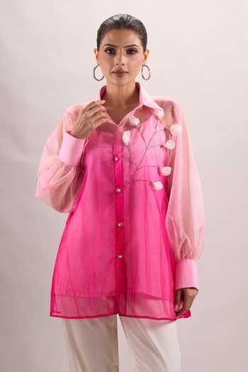 Naintara Bajaj Embroidered Ombre Shirt & Pant Set 