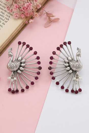 Sangeeta Boochra Pair Of Carved Peacock Ear Cuffs 