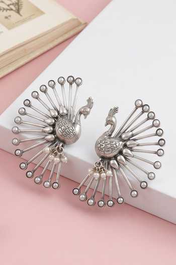 Sangeeta Boochra Pearl Accent Pair of Peacock Ear Cuffs 