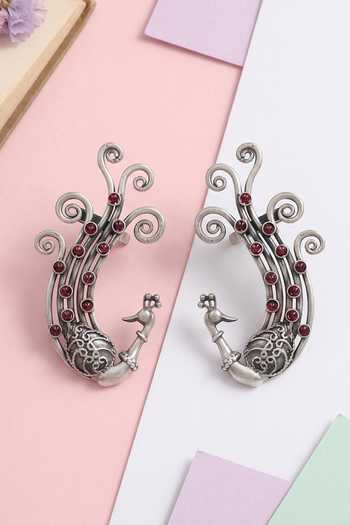 Sangeeta Boochra Handcrafted Peacock Pair of Earcuffs 