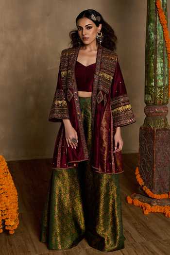 Reeti Arneja Tribal Jacket & Flare Pant Set