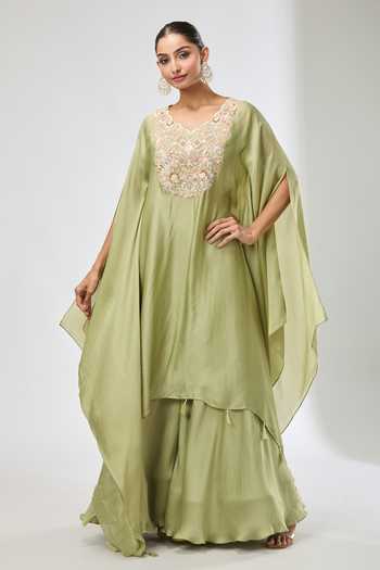 Samyukta Singhania Floral Embroidered Kaftan Sharara Set 