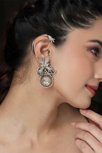 Joules by Radhika 2 in 1 Enchanted Bloom Cuff Earrings 
