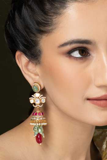 Joules by Radhika Ruby Radiance Jhumka Earrings 