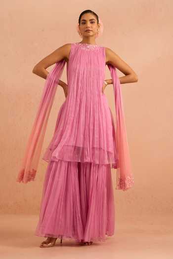 Tarini Vij Ruhzar Pleated Kurta & Sharara Set 