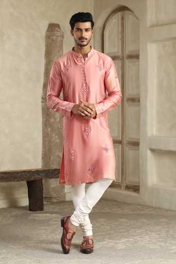 KUDRAT COUTURE Gulabi Noor Embroidered Kurta Set 