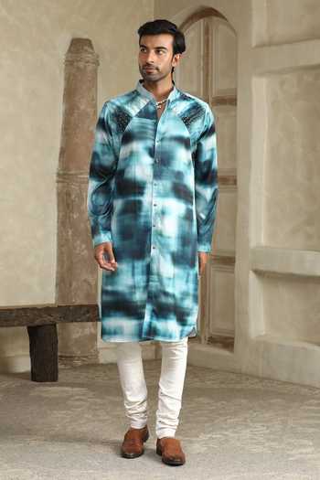 Kudrat Couture Neel Ishq Printed Kurta Set 