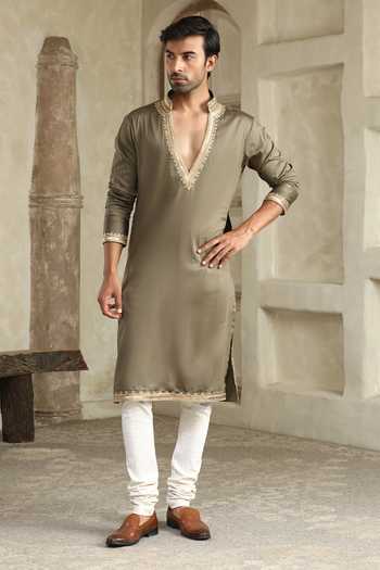 Kudrat Couture Placement Embroidered Kurta Set 