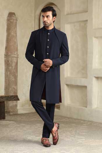 Kudrat Couture Textured Sherwani Set 