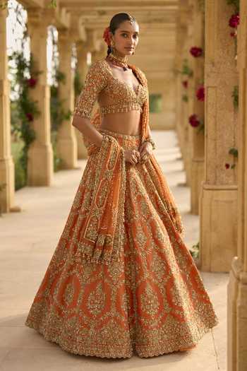 Seema Gujral Zardozi Work Bridal Lehenga Set