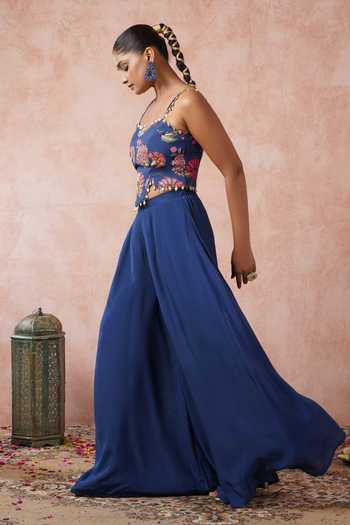 Arje India Floral Print Bustier With Gharara 