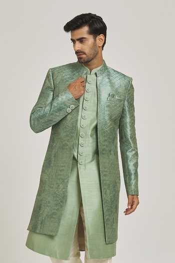 Arihant Rai Sinha Thread Work & Printed Sherwani Set 