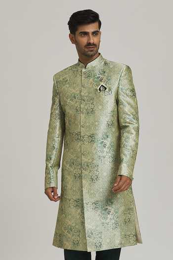 Arihant Rai Sinha Floral Watercolour Print Sherwani With Churidar 