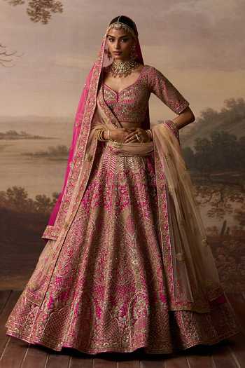 ANGAD SINGH Sehaj Paisley Embroidered Bridal Lehenga Set 