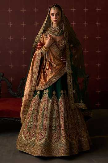ANGAD SINGH Sutlej Raw Silk Bridal Lehenga Set 