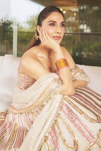 Gopi Vaid Ameesha Embroidered Blouse Flared Lehenga Set 