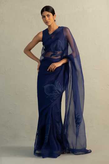Charkhee Applique Work Saree With Blouse 