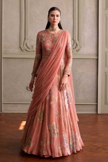Kalista Ariya Vintage Floral Print Anarkali With Dupatta 