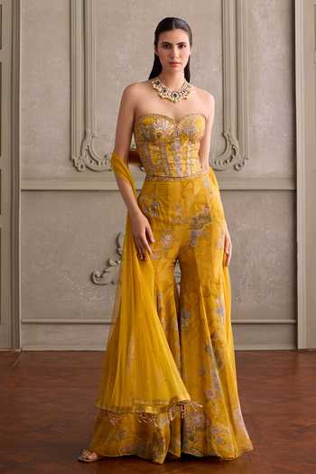 Kalista Eliha Floral Embroidered Bustier Sharara Set 