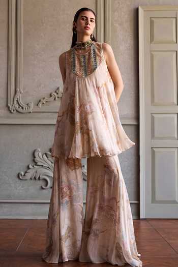 Kalista Simaya Embroidered Kurta & Sharara Set 