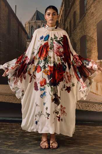 Maison Aguise Floral Print Kaftan Dress 