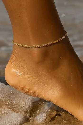 Arvino Textured Link Bar Anklet 
