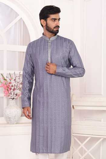 Arihant Rai Sinha Embroidered Art Silk Straight Kurta 