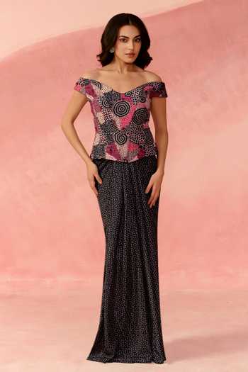 Label Moni K Cosmic Dot Print Top & Skirt Set 