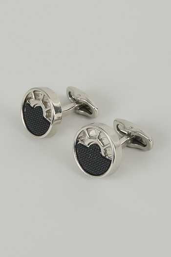 Salil Bhatia Silver Finish Roulette Cufflinks - Set of 2 