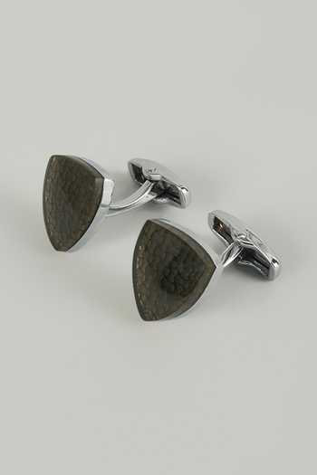 Salil Bhatia Silver Finish Crest Cufflinks - Set of 2 
