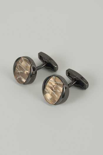 Salil Bhatia Black Finish Lava Cufflinks - Set of 2 