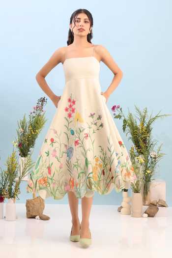 Ozeqo Provence Flared Printed Dress 