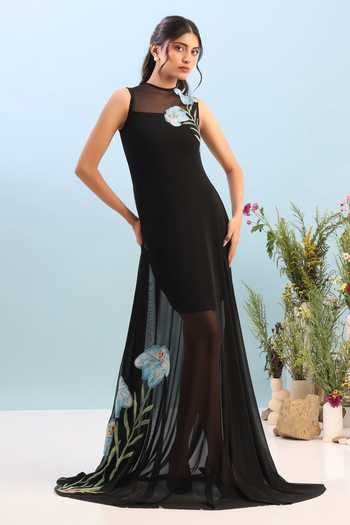 Ozeqo Rasha Dress With Embroidered Overlay 