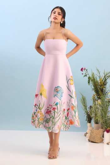 Ozeqo Tuscany Flared Printed Dress 