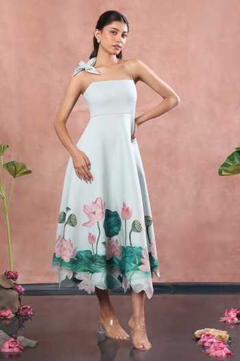 Ozeqo Alleppey Print Flared Dress 