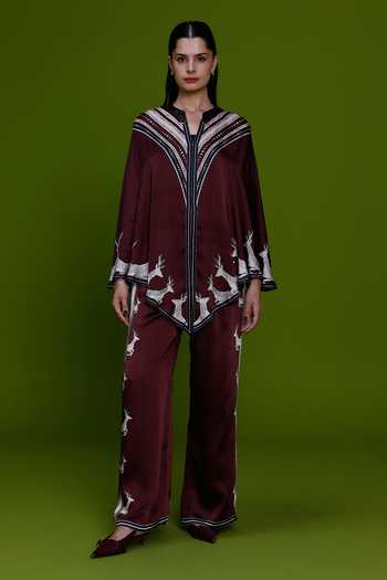 Kamaali Pret Ghazal Printed Top & Pant Set 
