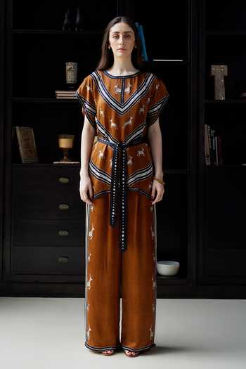 Kamaali Pret Rawan Printed Top & Pant Set 