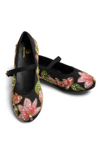 Shilpsutra Lotus Noir Embroidered Ballerinas 