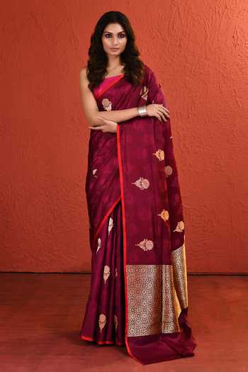 Vishwa By Pinki Sinha Resham Zari Woven Silk Saree With Running Blouse 