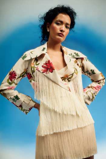 Shriya Som Fringe Biker Jacket 