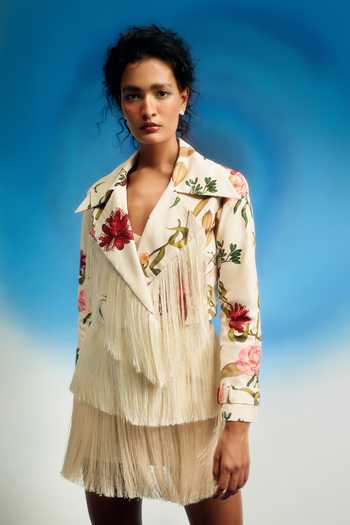 Shriya Som Fringe Mini Skirt 