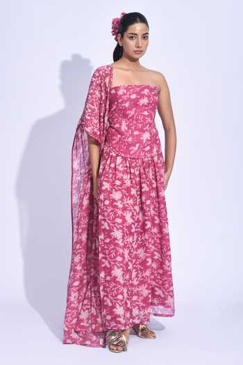 Jayati Goenka Sangria Printed Corset Set