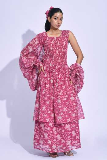 Jayati Goenka Sangria Smocked Tunic Set