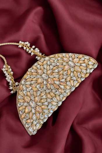 Bhavna Kumar D-Shaped Kundan Clutch Bag
