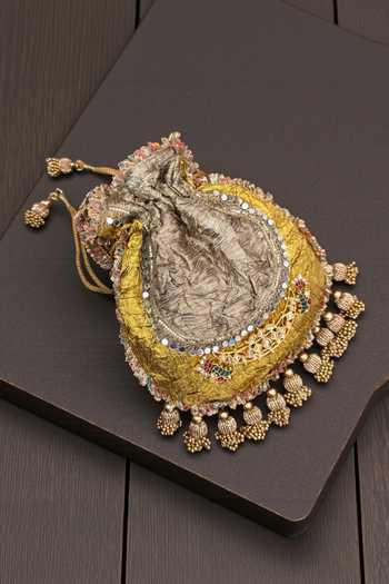 Bhavna Kumar Kundan Embellished Crushed Potli